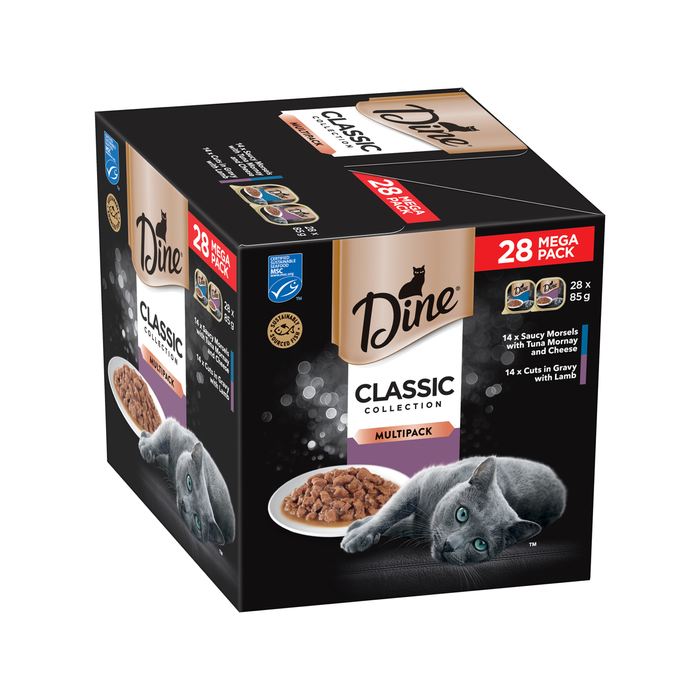 Dine Classic Collection 85g Multi-Flavours Wet Cat Food - 28 Trays