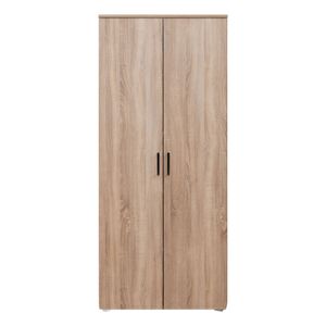 European Cabinetry Natural Oak Slim Scandi Black Handles Stockholm Storage Cupboard