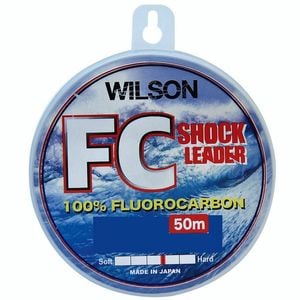 50m Spool of Wilson Fluorocarbon Fishing Leader - 100% Fluorocarbon Shock Leader [Breaking Strain: 4lb]
