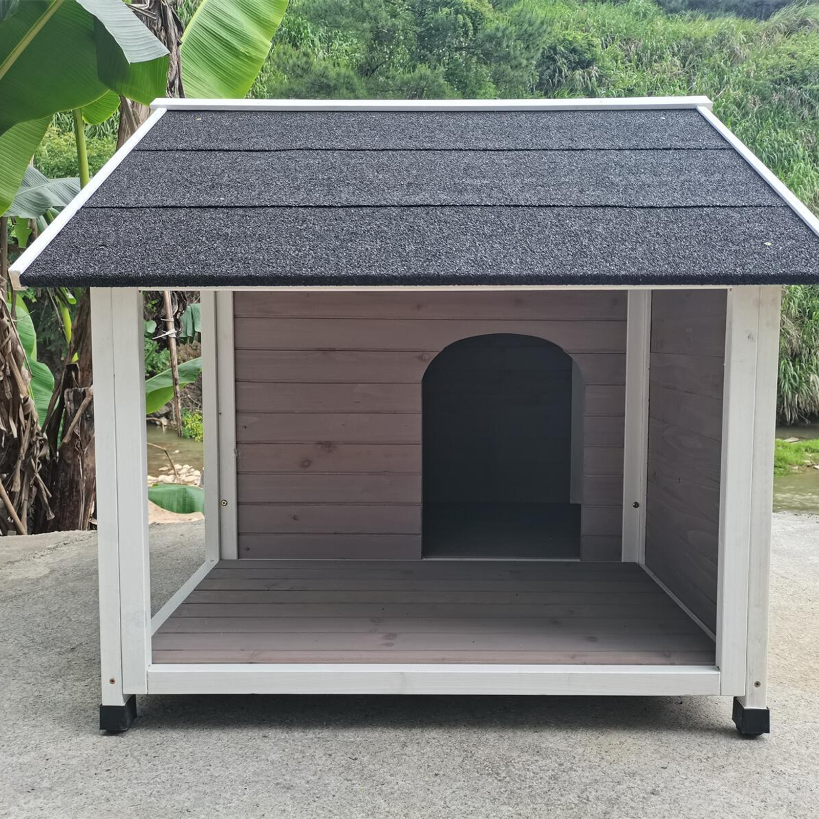 YES4PETS L Timber Pet Dog Kennel House Puppy Wooden Timber Cabin 130x105x100cm Bunnings Australia