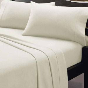 Kingtex Micro Flannelette Sheet Set Cream Single