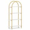 Costway Arched Bookshelf 4tier Industrial Bookcase Metal White