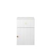 European Cabinetry VJ Panel Round Brass Porto Bedside Table White