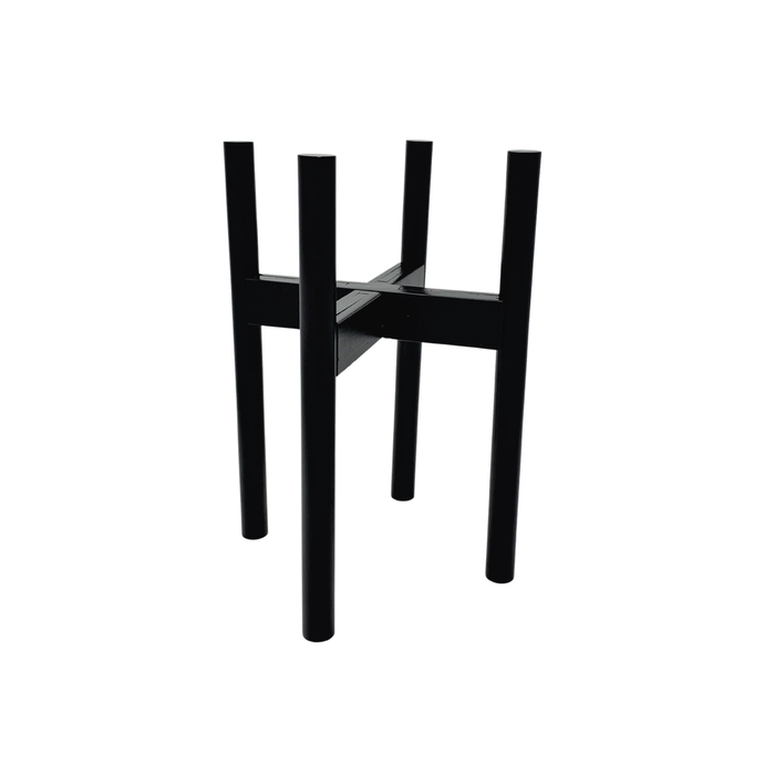 Plantly Co Black Adjustable Bamboo Plant Stand