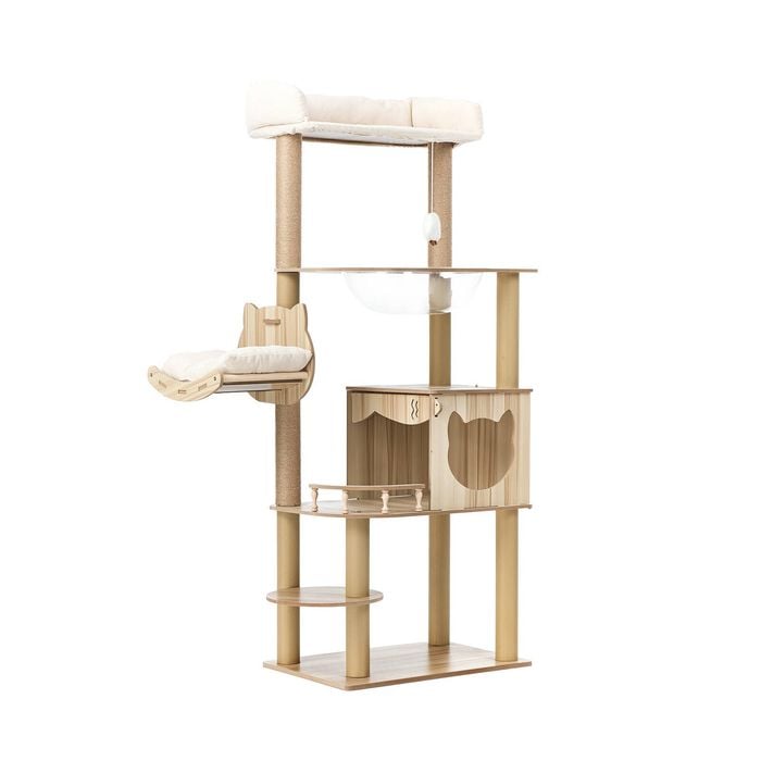 Alopet Cat Tree Tower Scratching Post Scratcher Cats Condo House Bed Wood 150cm