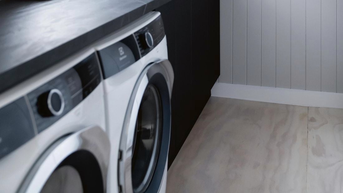Close up of a washing machine.