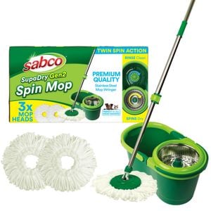 Sabco SupaDry Spin Mop & Bucket Gen2 With Bonus Refill