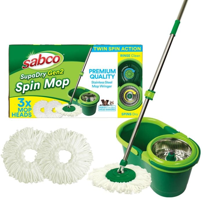 Sabco SupaDry Spin Mop & Bucket Gen2 With Bonus Refill