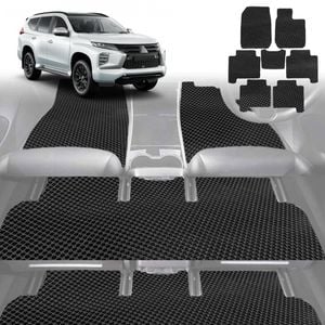 6D Diamond Car Floor Mats for Mitsubishi Pajero Sport 2015-Current-Ultimate Set-Black-Outback GT
