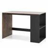 Costway 112cm Computer Desk Bookshelf Writing Table For Laptop Pc Brown