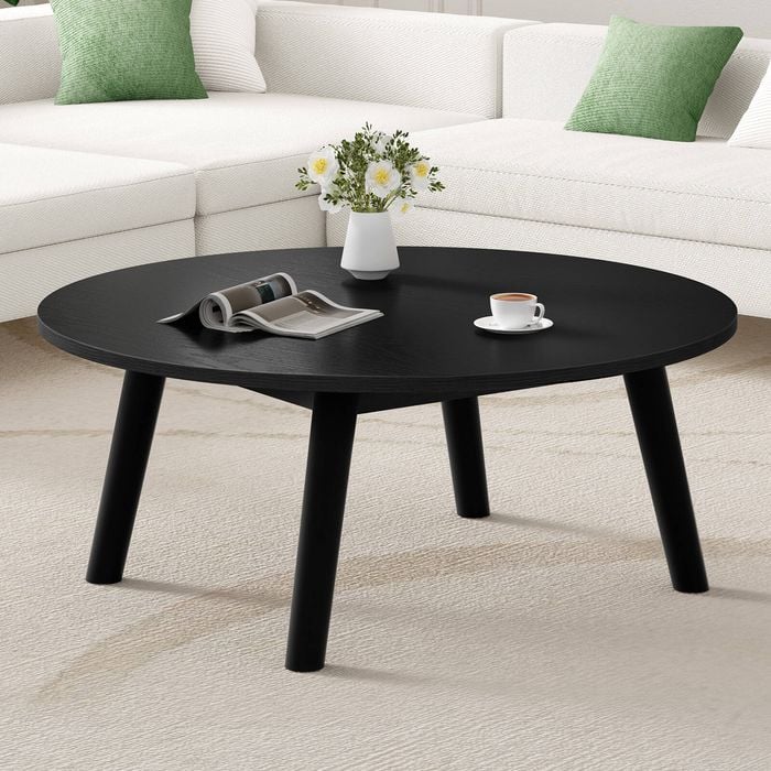 ALFORDSON Coffee Table Wooden Leg 75cm Black