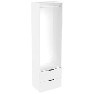 Lugna 2048 x 600 x 380mm White Hanging 2 Drawer Storage Cabinet - White