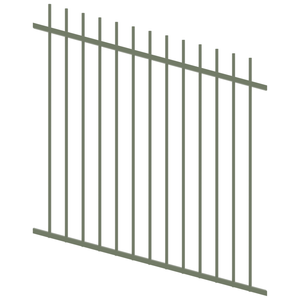 ProtectorAl 350 - 1200 x 1200mm Pale Eucalypt Raked Up to 15º Picket Top Pool Fence Panel