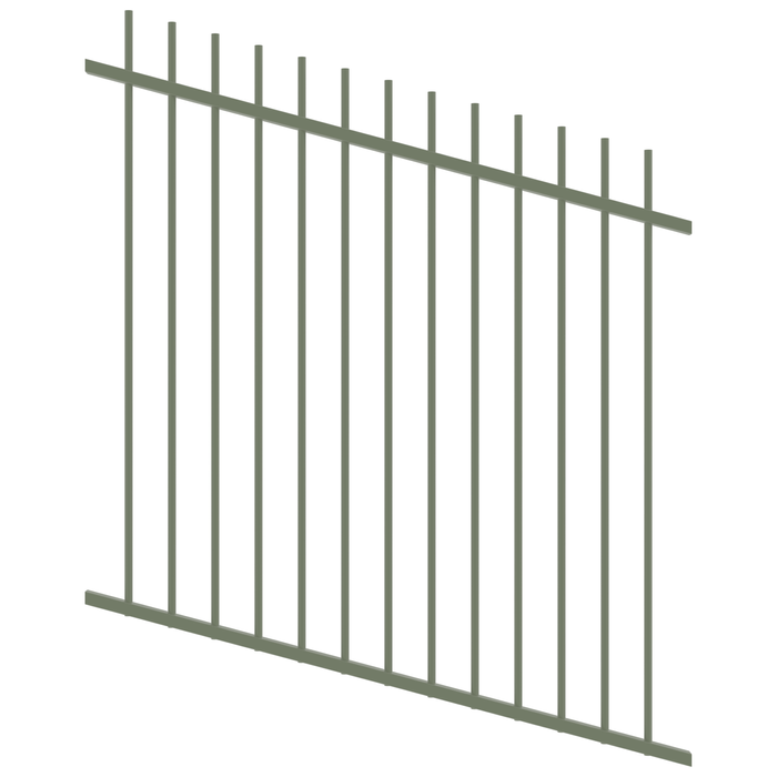 ProtectorAl 350 - 1200 x 1200mm Pale Eucalypt Raked Up to 15º Picket Top Pool Fence Panel