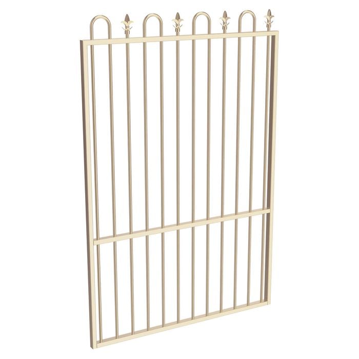 ProtectorAl 0800 - 1200 x 1800 mm Primrose Aluminium Pool Gate Spear Top with Mid Rail