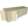 Build-a-Shed 1.5 x 6 x 2m Hinged Door Tunnel Shed With Double Hinged Side Doors - Cream