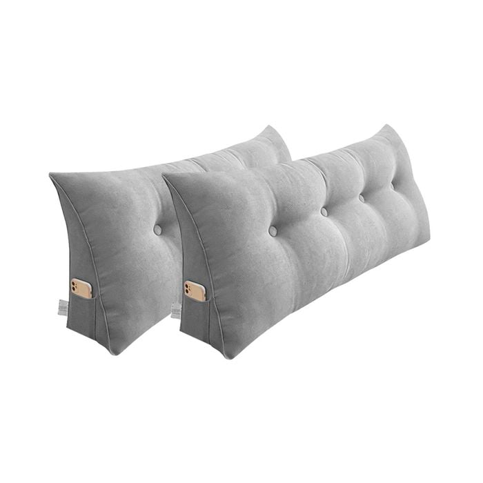 SOGA 2x 120cm Silver Wedge Pillows