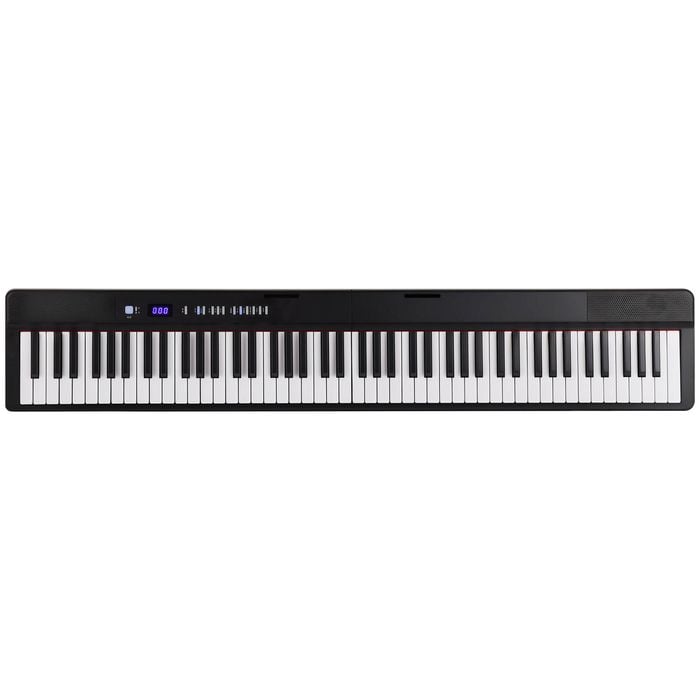 Ufurniture 88 Keys Foldable Electronic Piano Keyboard with Portable Piano Bag and Headphone Digital Keyboard Black