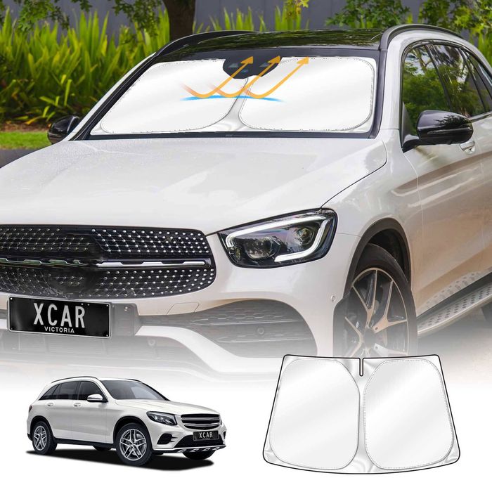 Windscreen Sun Shade For Mercedes-benz Glc 2015-2022 Blocks Uv Rays Sun Visor Protector Foldable Sunshade