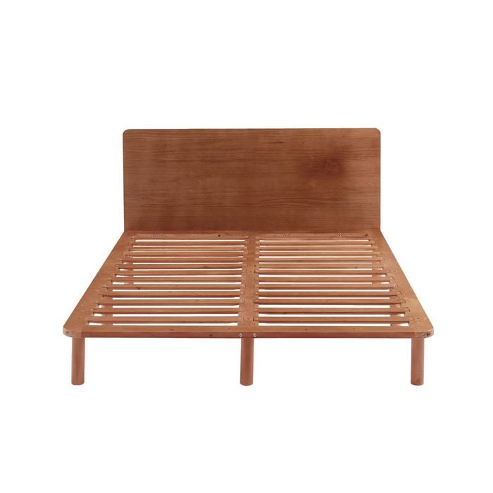 Bondi Solid Pinewood Bed Frame in Walnut - Queen
