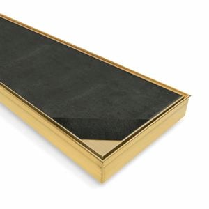 Forme 800 × 100mm Brushed Gold PVD Stainless Steel Tile Insert Floor Waste