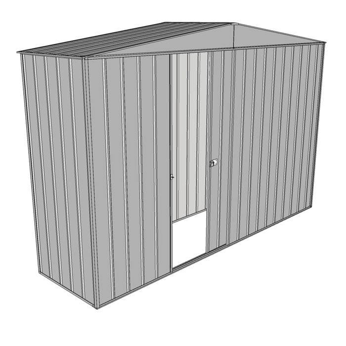 Build-a-Shed 3.0 x 0.8 x 2.3m Gable No Side Doors Shed - Zinc