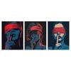 3pcs Blindfolded Woman Red  Print 100% Australian Made 3 x 40x60cm (Metal Print)