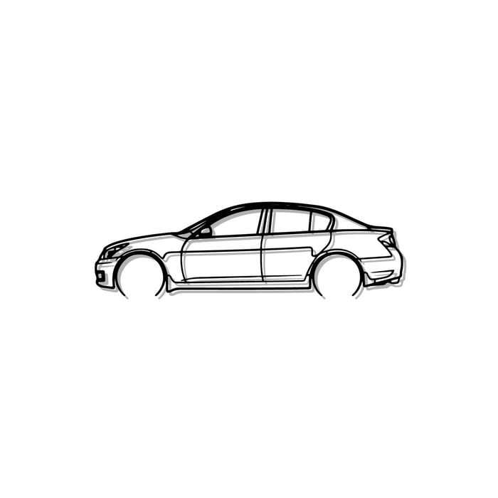 Ignite Laser Infinity 2008 G35 Silhouette Metal Wall Art Coated Black 23.6inch/60cm