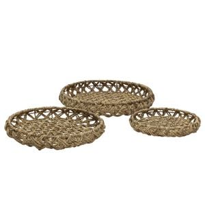 Amalfi Finlee Wall Decor/basket 3pcs Set Natural 45x45x8cm/60x60x9cm/70x70x11.5cm