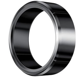 KUMI Smart Ring H1 Zirconium Ceramic & Stainless Steel -Size 12, Black