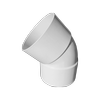 Holman 300mm 45º Female And Female PVC DWV Plain Bend