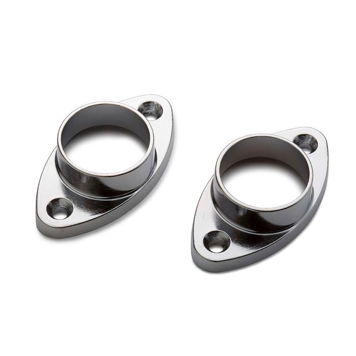 Sandleford 25mm Chrome Rod Fittings Oval Flange - 2 Pack
