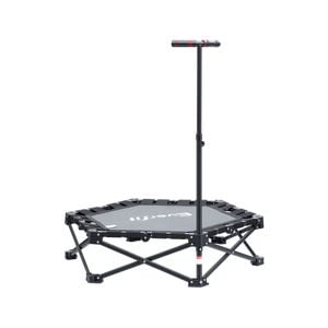 Everfit Fitness Foldable Trampoline Rebounder with Adjustable Handle Bar Indoor Exercise Black