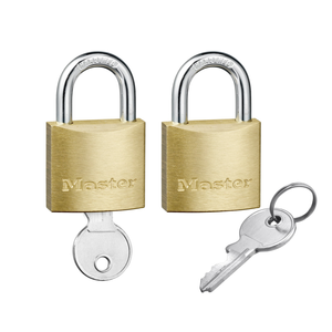 Master Lock 30mm Keyed Brass Padlock - 2 pack