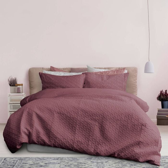 Ardor Leonardo Deep Pink Embossed Quilt Cover Set King