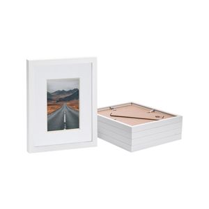 Nicola Spring Photo Frames with 4" x 6" Mount - 8" x 10" - White - Pack of 5