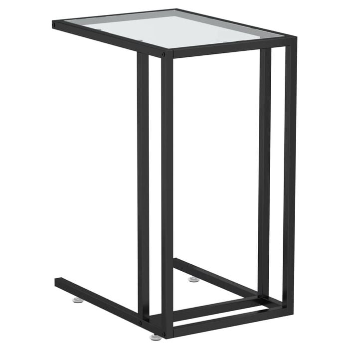 vidaXL Computer Side Table Transparent Tempered Glass Couch Coffee End Table