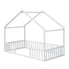 Oikiture King Single House Bed Kids Wooden Bed Frame White