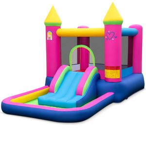 Costway Magical Princess Bounce House w/Slide Inflatable Castle - NO Blower