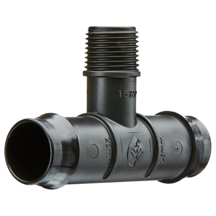 Pope 25mm Barbed x 15mm BSPM Threaded Tee