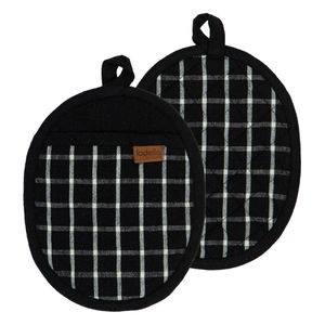 Ladelle Hemingway Black Set Of 2 Pot Holders