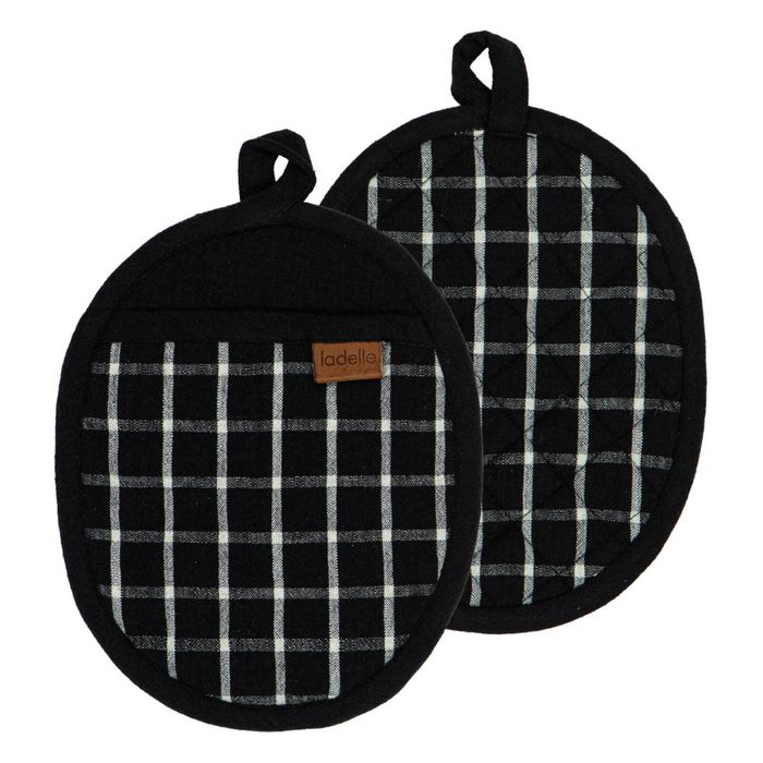 Ladelle Hemingway Black Set Of 2 Pot Holders