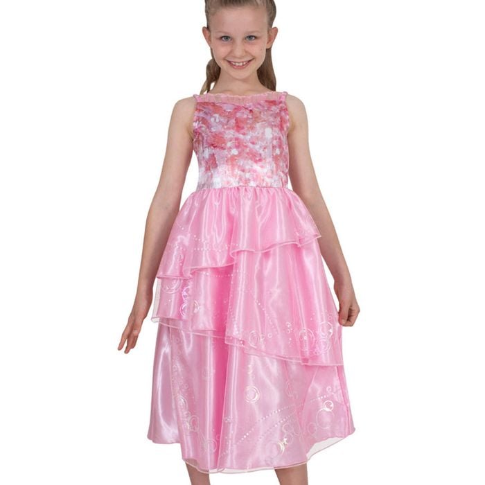 Wicked Deluxe Girls Pink Glinda Good Witch Costume - 6-8