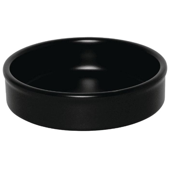 Olympia Stackable Dishes Mediterranean Stoneware Black 134mm 6 Pack