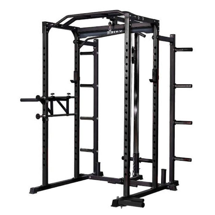 Brixx Zeus 5000 Power Rack, Bench, 100kg Plates, & Barbell Package - Black