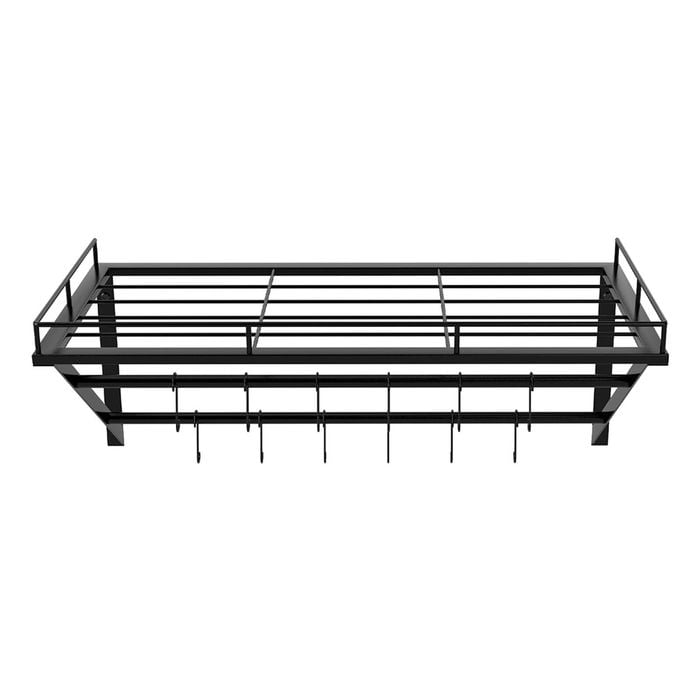 Toque Wall Mounted Pot Pan Rack 12 Hooks Utensil Rail Shelf