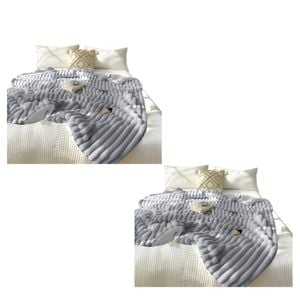 SOGA 2X 150x200cm Smoke Gray Premium Milk Velvet Throw Blanket