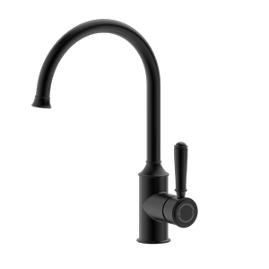 Mondella    Black Matte Maestro Goose Neck Kitchen Sink Mixer