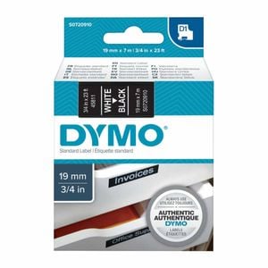 Dymo White On Black 19mmx7m Tape