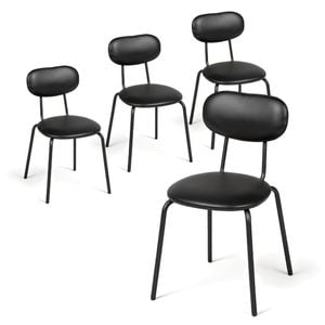 Advwin Dining Chairs Set of 4 Kitchen Chairs Reading Chair Cafe Chair Black